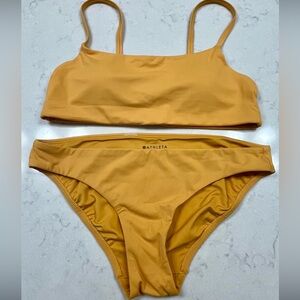 Athleta Yellow Scoop Bikini Top, XS and Clean Medium Bottom, XXS